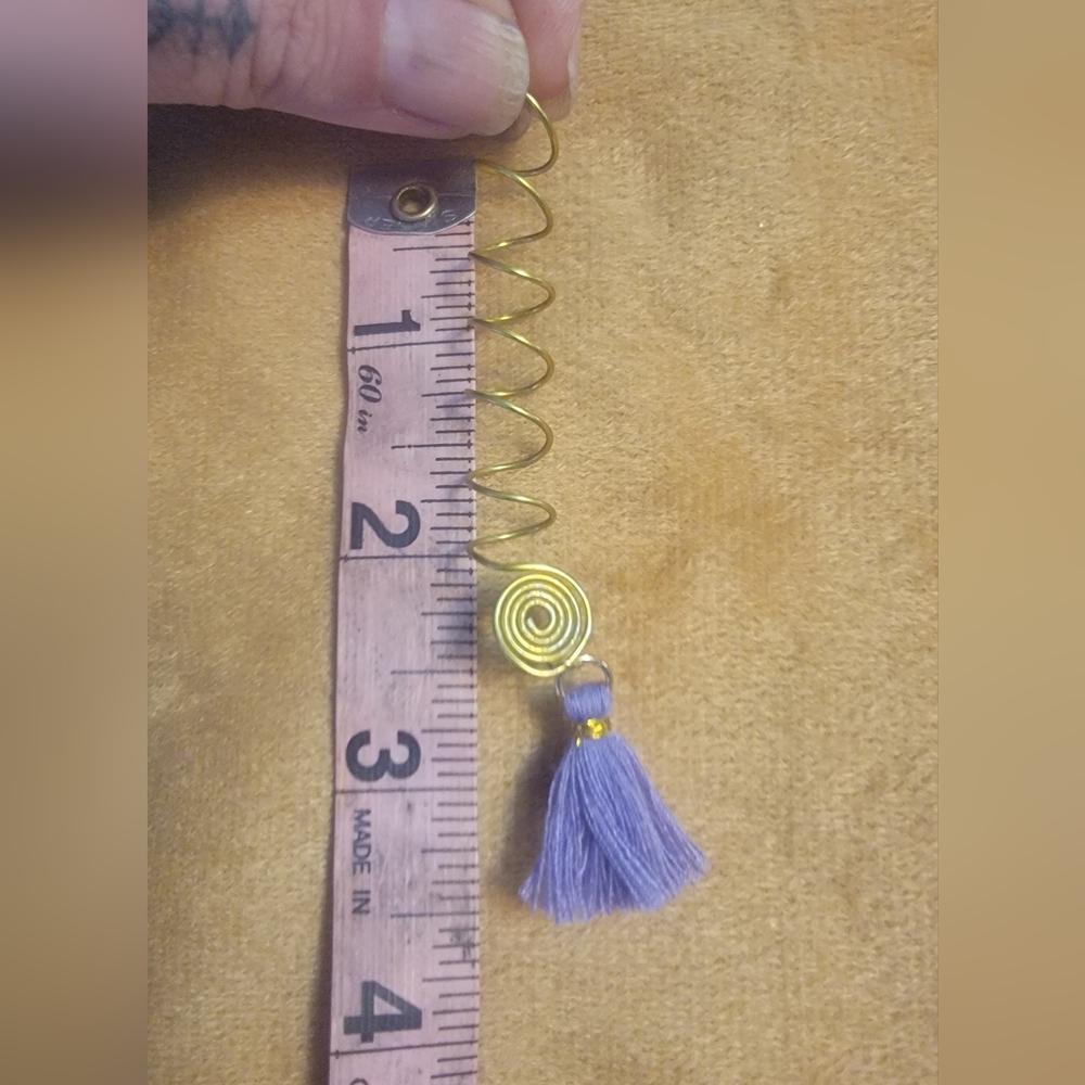 Purple Tassel Spiral Hair Coil